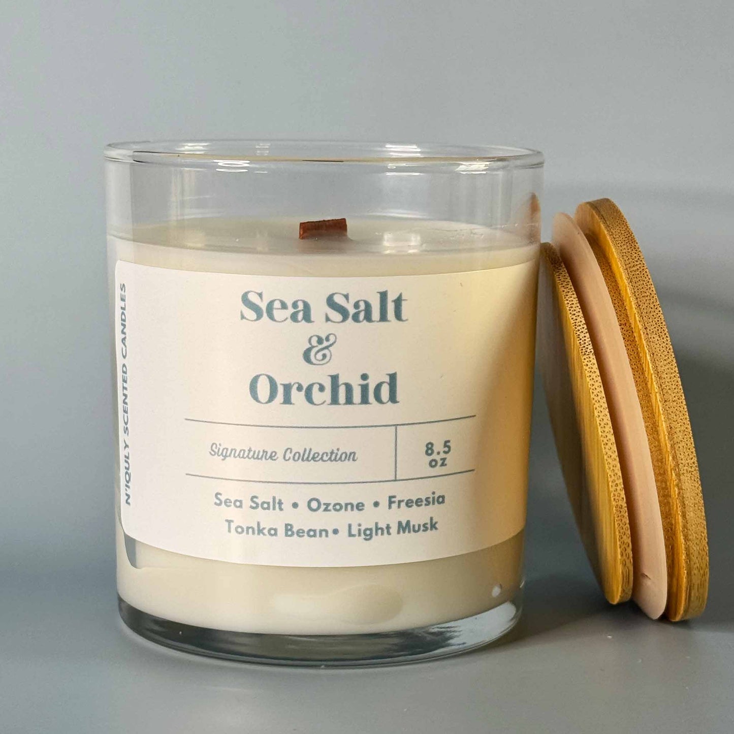 Ocean-inspired Sea Salt aroma candle.