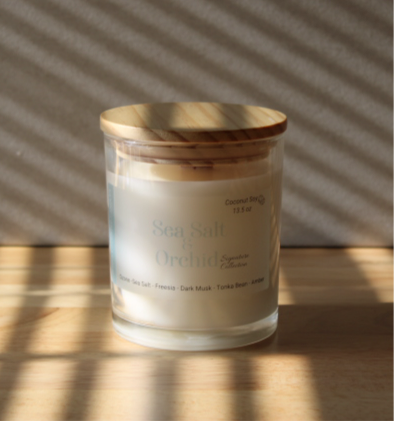 Sea Salt & Orchid Scented Candle