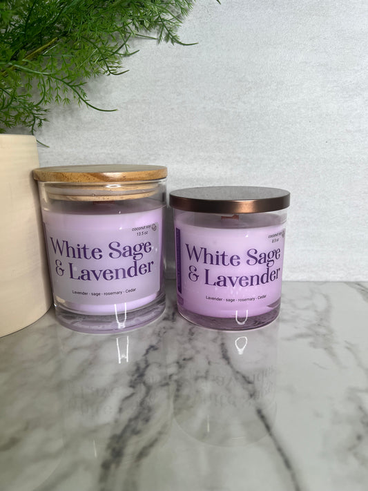 White Sage & Lavender Scented Candle