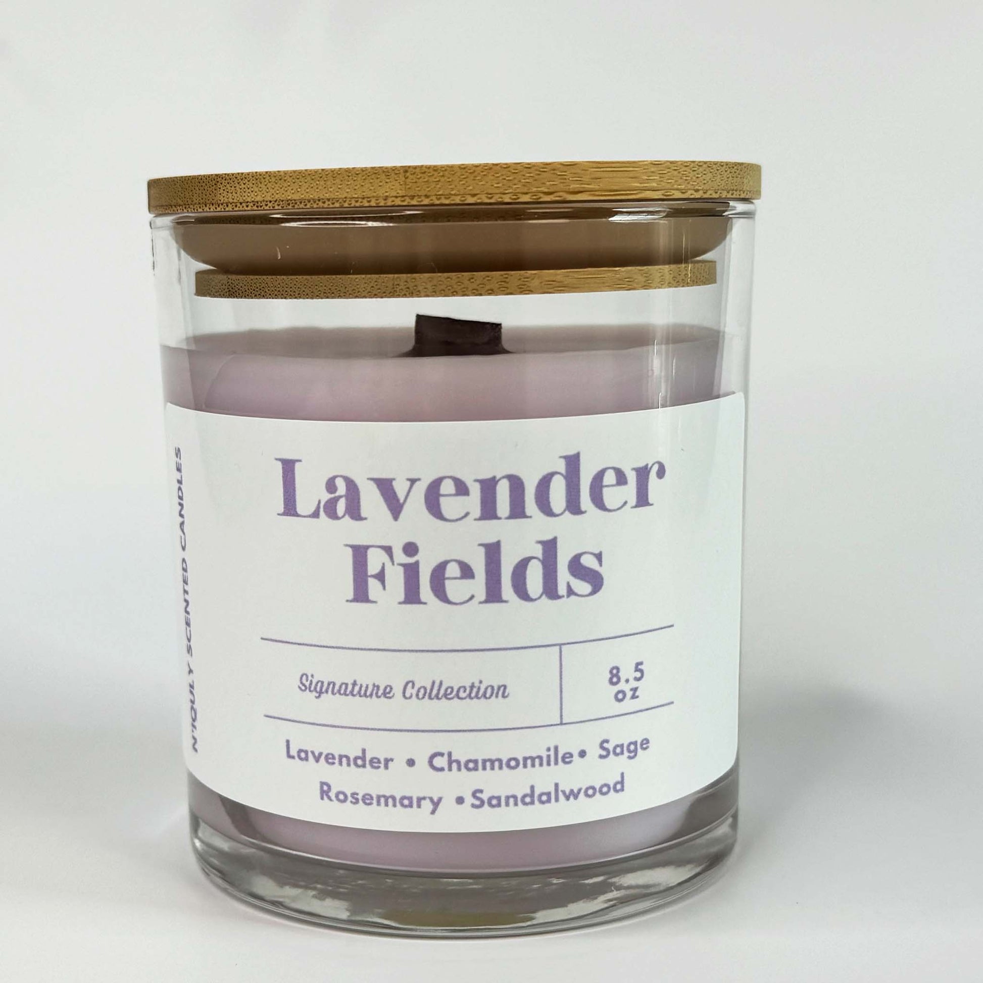 Floral-scented Lavender Fields candle for home.