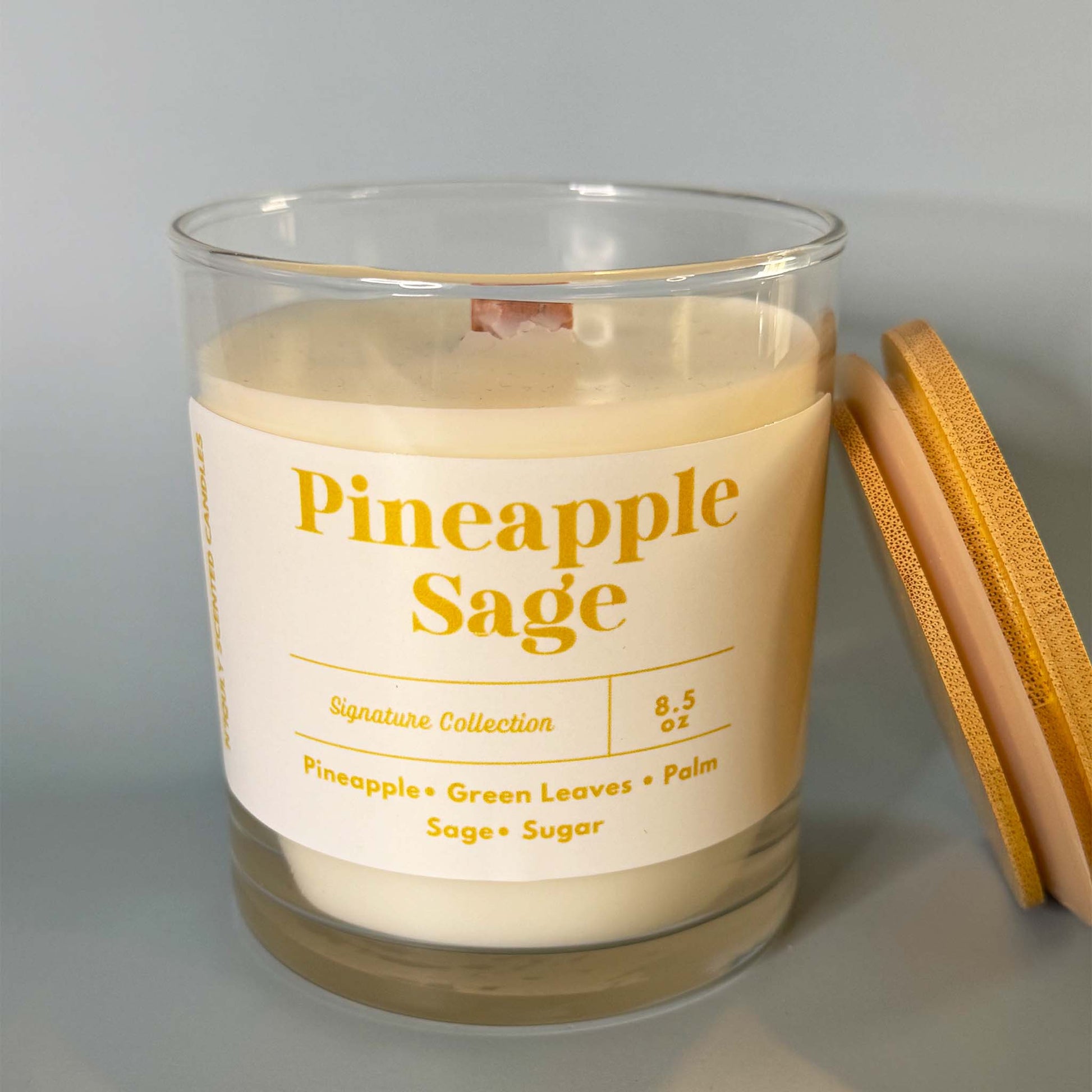 Pineapple Sage scented candle in glass jar